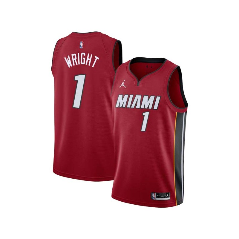 Red Dorell Wright Twill Basketball Jersey -Heat #1 Wright Twill Jerseys, FREE SHIPPING