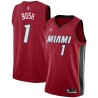 Red Chris Bosh Twill Basketball Jersey -Heat #1 Bosh Twill Jerseys, FREE SHIPPING