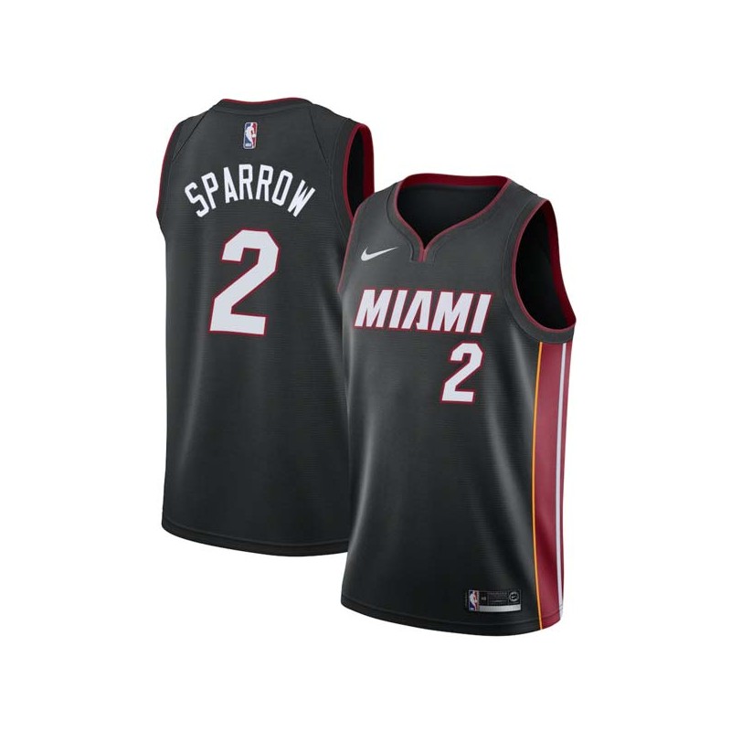 Black Rory Sparrow Twill Basketball Jersey -Heat #2 Sparrow Twill Jerseys, FREE SHIPPING