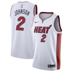 White Joe Johnson Twill Basketball Jersey -Heat #2 Johnson Twill Jerseys, FREE SHIPPING