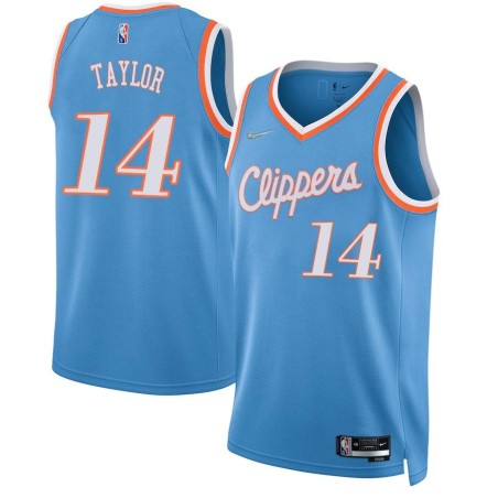 2021-22City Brian Taylor Twill Basketball Jersey -Clippers #14 Taylor Twill Jerseys, FREE SHIPPING