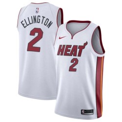 White Wayne Ellington Twill Basketball Jersey -Heat #2 Ellington Twill Jerseys, FREE SHIPPING