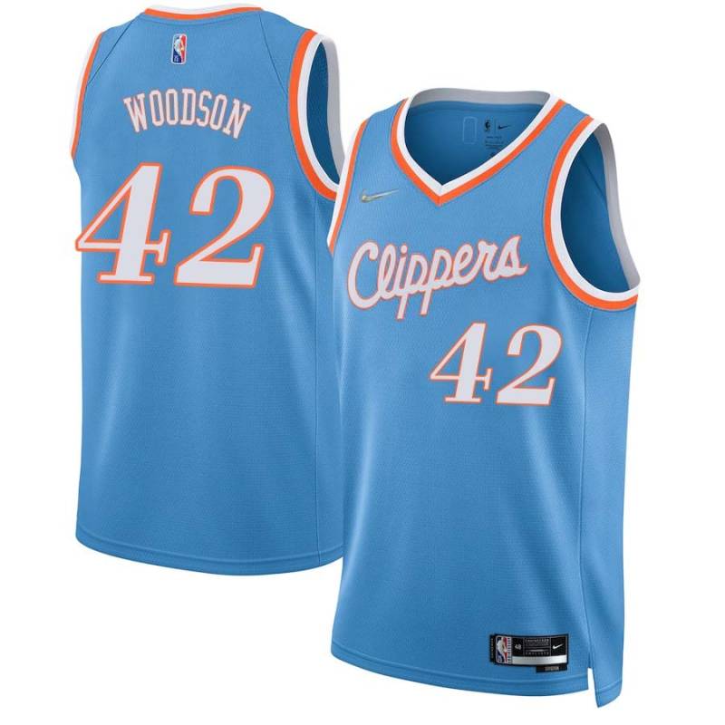 2021-22City Mike Woodson Twill Basketball Jersey -Clippers #42 Woodson Twill Jerseys, FREE SHIPPING