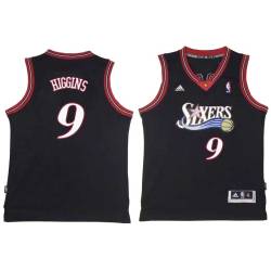 Black Throwback Sean Higgins Twill Basketball Jersey -76ers #9 Higgins Twill Jerseys, FREE SHIPPING