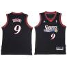 Black Throwback Sean Higgins Twill Basketball Jersey -76ers #9 Higgins Twill Jerseys, FREE SHIPPING