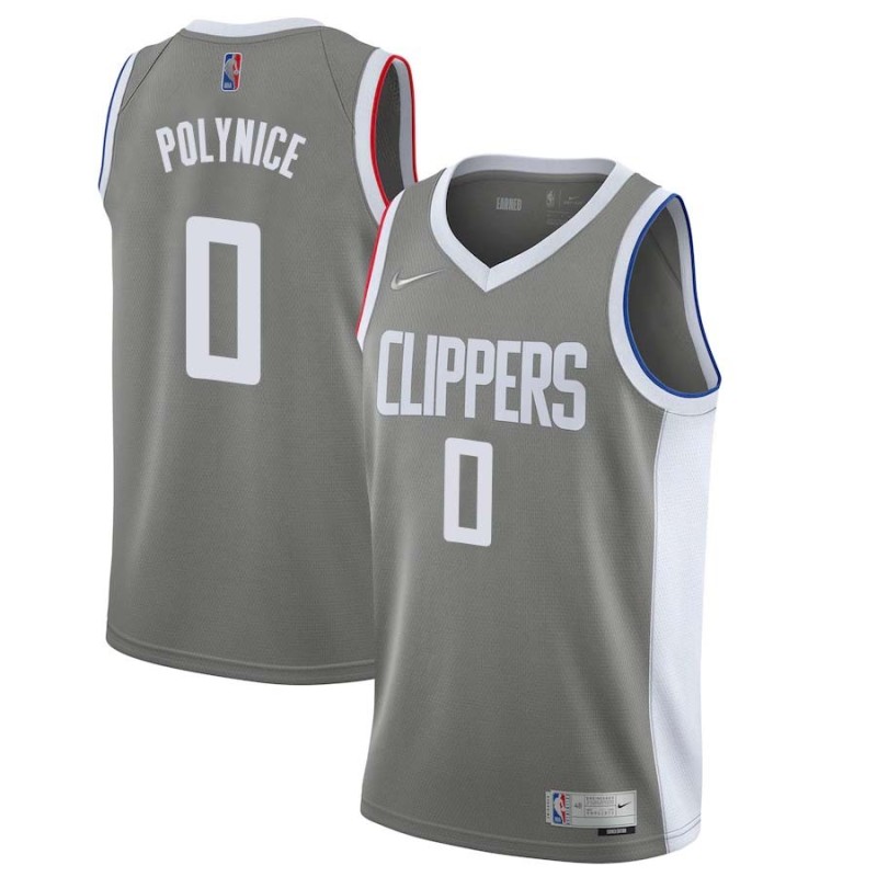 Gray_Earned Olden Polynice Twill Basketball Jersey -Clippers #0 Polynice Twill Jerseys, FREE SHIPPING