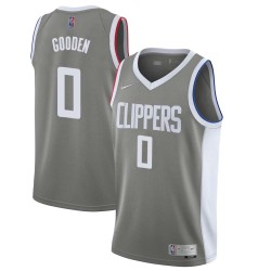 Gray_Earned Drew Gooden Twill Basketball Jersey -Clippers #0 Gooden Twill Jerseys, FREE SHIPPING
