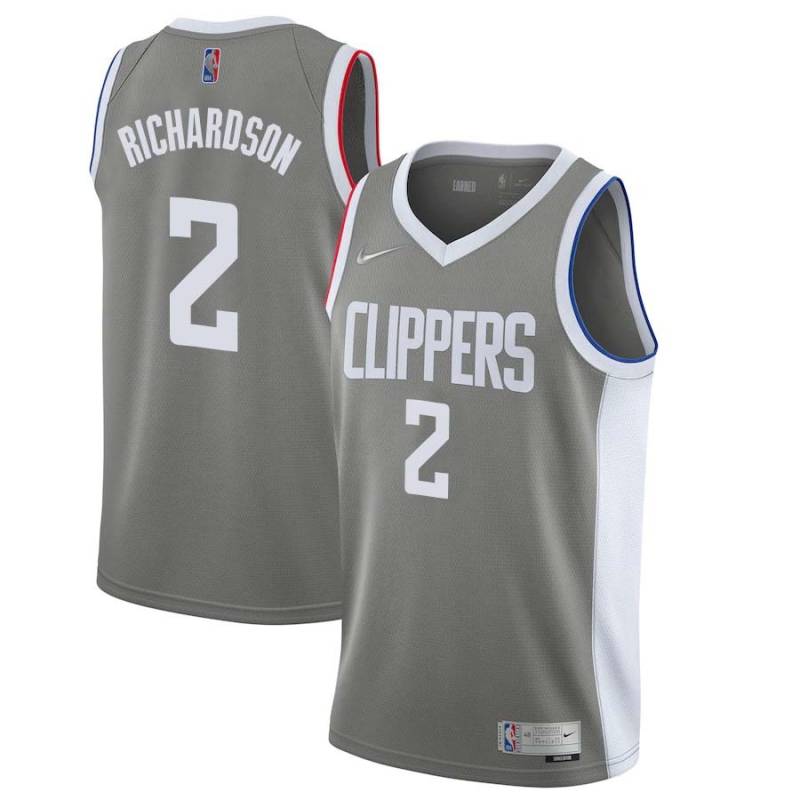 Gray_Earned Pooh Richardson Twill Basketball Jersey -Clippers #2 Richardson Twill Jerseys, FREE SHIPPING