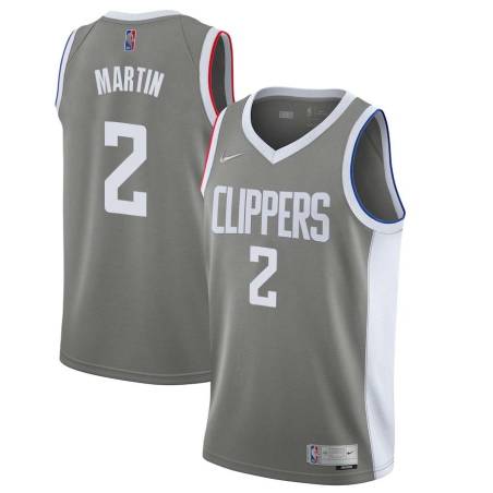 Gray_Earned Kenyon Martin Twill Basketball Jersey -Clippers #2 Martin Twill Jerseys, FREE SHIPPING