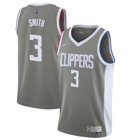 Gray_Earned Elmore Smith Twill Basketball Jersey -Clippers #3 Smith Twill Jerseys, FREE SHIPPING