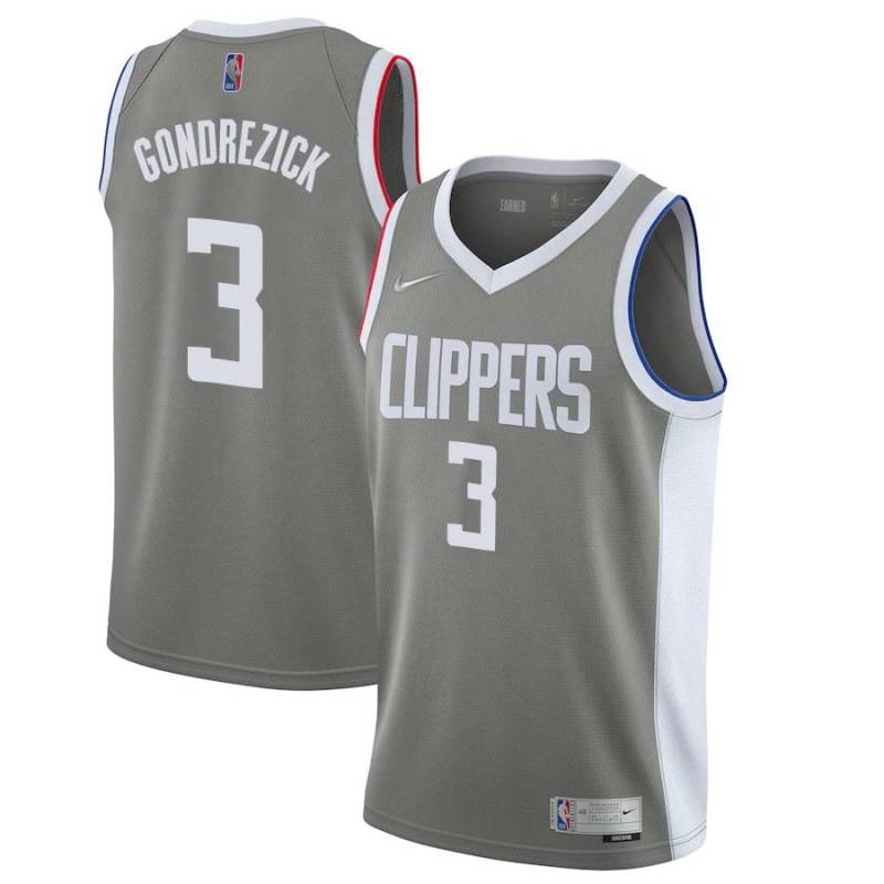 Gray_Earned Grant Gondrezick Twill Basketball Jersey -Clippers #3 Gondrezick Twill Jerseys, FREE SHIPPING