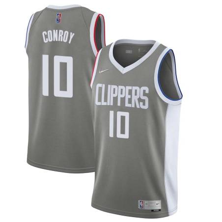 Gray_Earned Will Conroy Twill Basketball Jersey -Clippers #10 Conroy Twill Jerseys, FREE SHIPPING