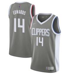 Gray_Earned Franklin Edwards Twill Basketball Jersey -Clippers #14 Edwards Twill Jerseys, FREE SHIPPING