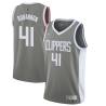 Gray_Earned Etdrick Bohannon Twill Basketball Jersey -Clippers #41 Bohannon Twill Jerseys, FREE SHIPPING