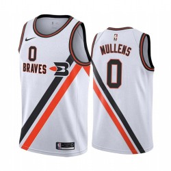 White_Throwback Byron Mullens Twill Basketball Jersey -Clippers #0 Mullens Twill Jerseys, FREE SHIPPING