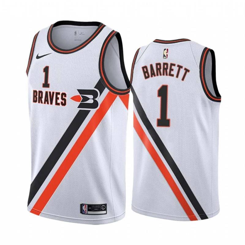 White_Throwback Andre Barrett Twill Basketball Jersey -Clippers #1 Barrett Twill Jerseys, FREE SHIPPING