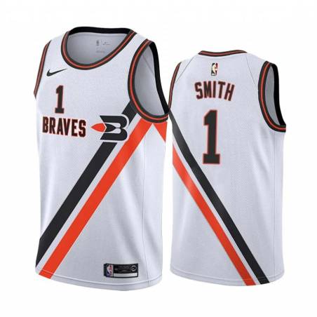 White_Throwback Craig Smith Twill Basketball Jersey -Clippers #1 Smith Twill Jerseys, FREE SHIPPING