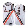 White_Throwback Melvin Ely Twill Basketball Jersey -Clippers #2 Ely Twill Jerseys, FREE SHIPPING