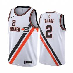 White_Throwback Steve Blake Twill Basketball Jersey -Clippers #2 Blake Twill Jerseys, FREE SHIPPING