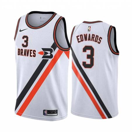 White_Throwback Jay Edwards Twill Basketball Jersey -Clippers #3 Edwards Twill Jerseys, FREE SHIPPING