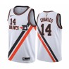 White_Throwback Ken Charles Twill Basketball Jersey -Clippers #14 Charles Twill Jerseys, FREE SHIPPING