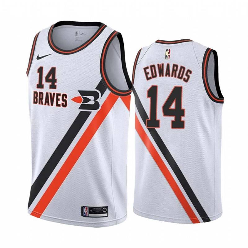 White_Throwback Franklin Edwards Twill Basketball Jersey -Clippers #14 Edwards Twill Jerseys, FREE SHIPPING