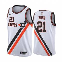 White_Throwback Kareem Rush Twill Basketball Jersey -Clippers #21 Rush Twill Jerseys, FREE SHIPPING