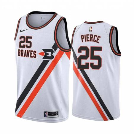 White_Throwback Ricky Pierce Twill Basketball Jersey -Clippers #25 Pierce Twill Jerseys, FREE SHIPPING