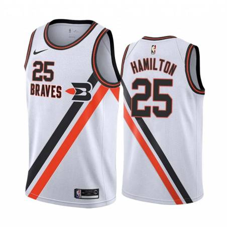 White_Throwback Zendon Hamilton Twill Basketball Jersey -Clippers #25 Hamilton Twill Jerseys, FREE SHIPPING
