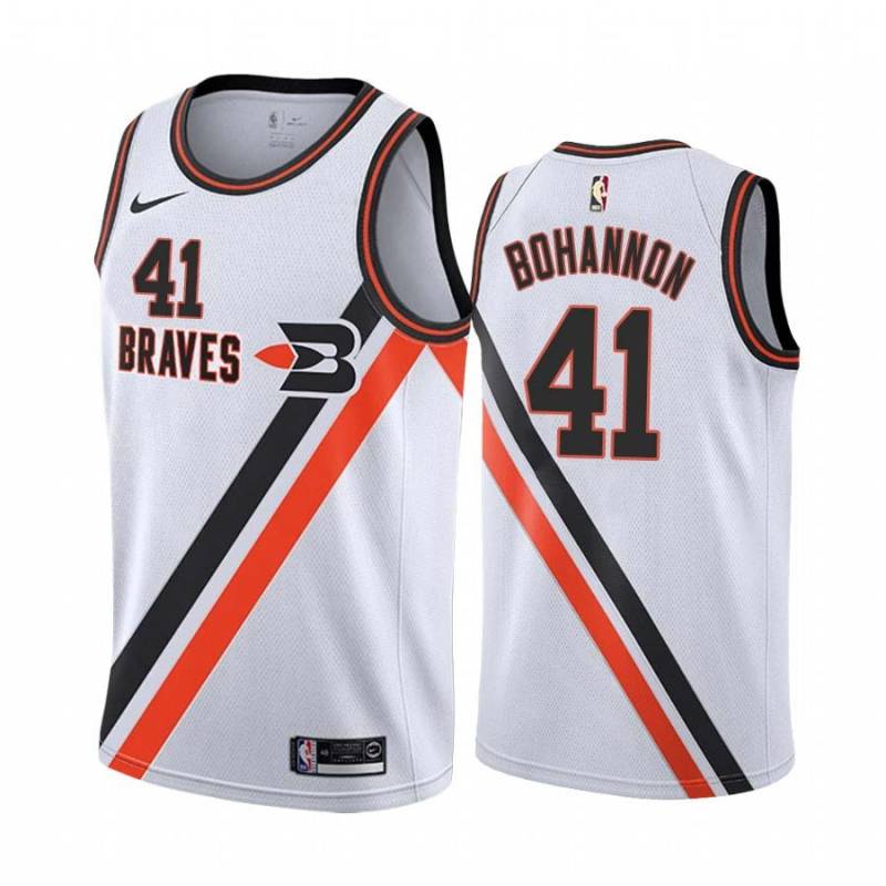 White_Throwback Etdrick Bohannon Twill Basketball Jersey -Clippers #41 Bohannon Twill Jerseys, FREE SHIPPING