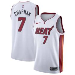 White Rex Chapman Twill Basketball Jersey -Heat #7 Chapman Twill Jerseys, FREE SHIPPING