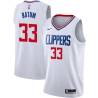 White Nicolas Batum Clippers #33 Twill Basketball Jersey FREE SHIPPING