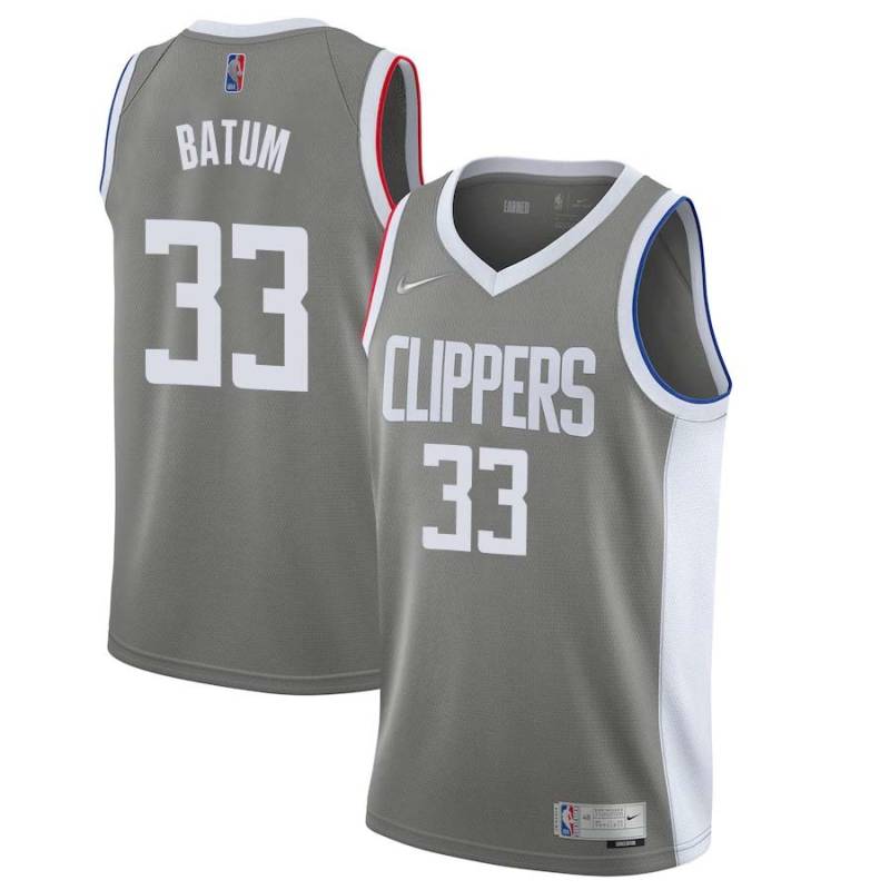Gray_Earned Nicolas Batum Clippers #33 Twill Basketball Jersey FREE SHIPPING