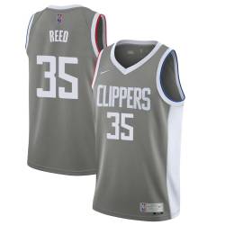 Gray_Earned Willie Reed Clippers #35 Twill Basketball Jersey FREE SHIPPING