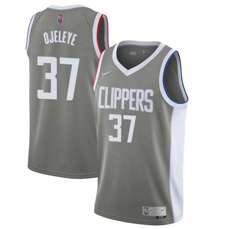 Gray_Earned Semi Ojeleye Clippers #37 Twill Basketball Jersey FREE SHIPPING