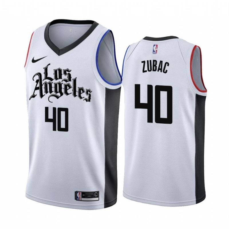 2019-20City Ivica Zubac Clippers #40 Twill Basketball Jersey FREE SHIPPING