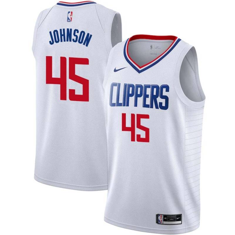 White Keon Johnson Clippers #45 Twill Basketball Jersey FREE SHIPPING