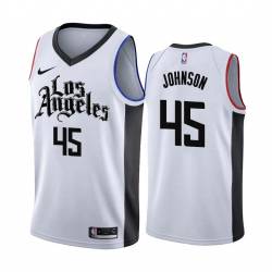 2019-20City Keon Johnson Clippers #45 Twill Basketball Jersey FREE SHIPPING