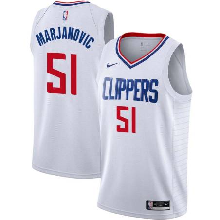 White Boban Marjanovic Clippers #51 Twill Basketball Jersey FREE SHIPPING