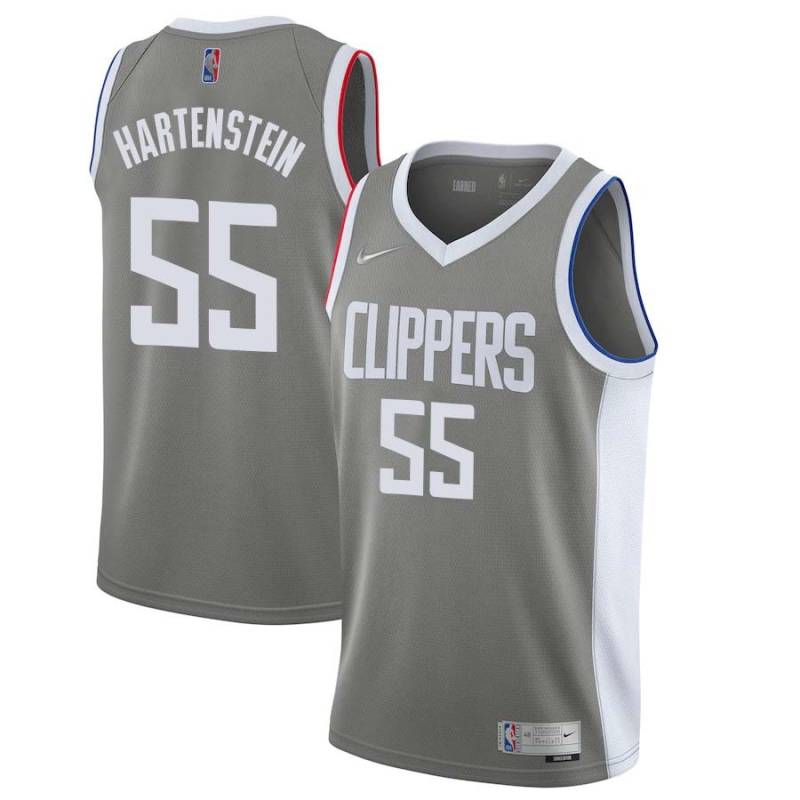 Gray_Earned Isaiah Hartenstein Clippers #55 Twill Basketball Jersey FREE SHIPPING