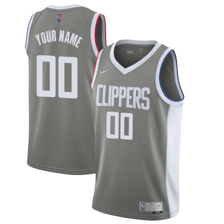 Gray_Earned Customized LA Clippers Twill Basketball Jersey FREE SHIPPING