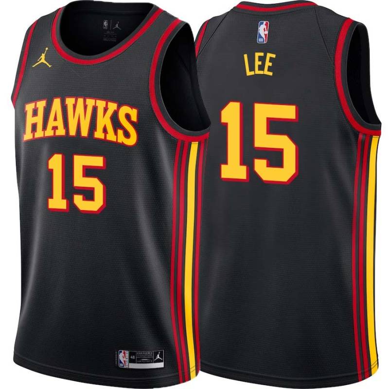 Black_City Butch Lee Hawks #15 Twill Basketball Jersey FREE SHIPPING