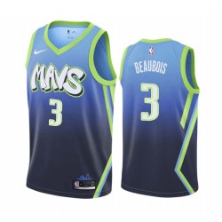 Navy2 Rodrigue Beaubois Mavericks #3 Twill Basketball Jersey FREE SHIPPING
