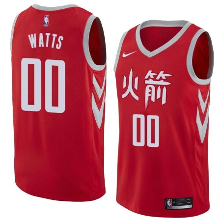 2017-18City Slick Watts Twill Basketball Jersey -Rockets #00 Watts Twill Jerseys, FREE SHIPPING