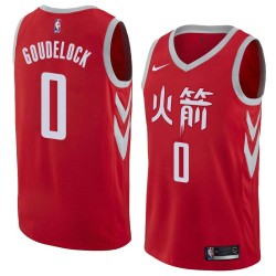 2017-18City Andrew Goudelock Twill Basketball Jersey -Rockets #0 Goudelock Twill Jerseys, FREE SHIPPING