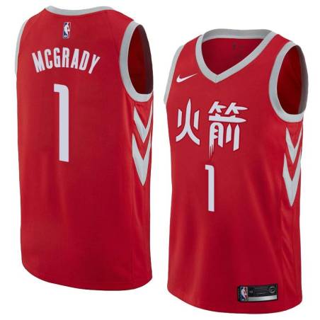 2017-18City Tracy McGrady Twill Basketball Jersey -Rockets #1 McGrady Twill Jerseys, FREE SHIPPING