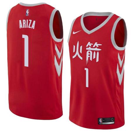 2017-18City Trevor Ariza Twill Basketball Jersey -Rockets #1 Ariza Twill Jerseys, FREE SHIPPING