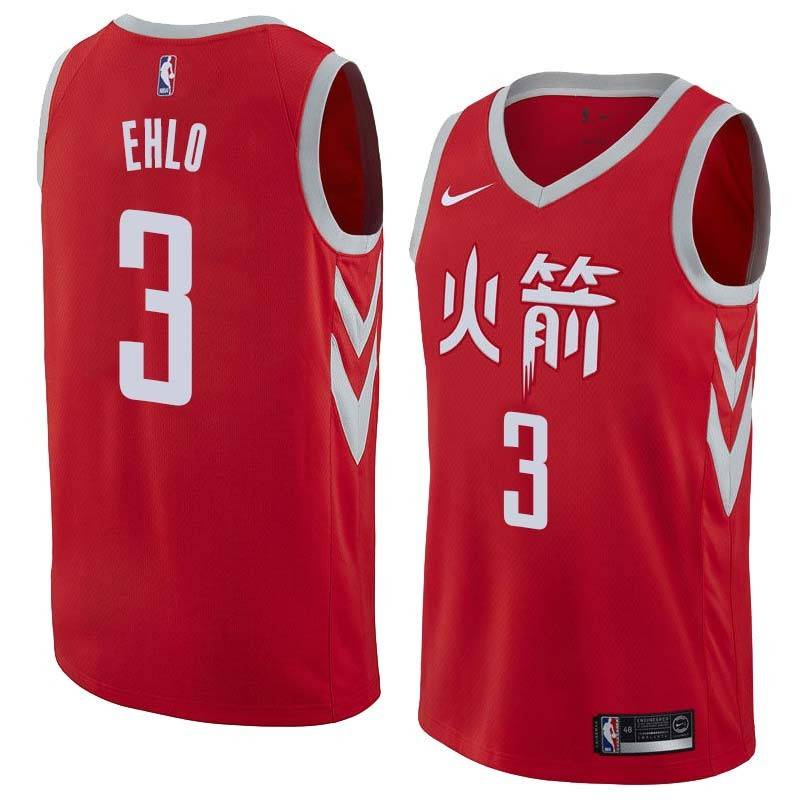 2017-18City Craig Ehlo Twill Basketball Jersey -Rockets #3 Ehlo Twill Jerseys, FREE SHIPPING