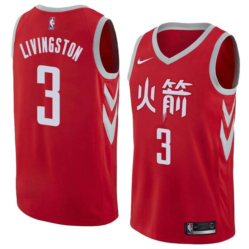 2017-18City Randy Livingston Twill Basketball Jersey -Rockets #3 Livingston Twill Jerseys, FREE SHIPPING