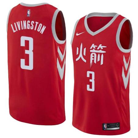 2017-18City Randy Livingston Twill Basketball Jersey -Rockets #3 Livingston Twill Jerseys, FREE SHIPPING